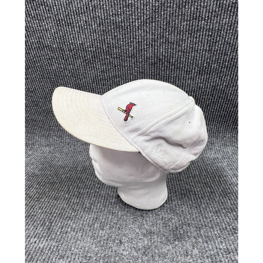VTG St. Louis Cardinals Hat New Era 59FIFTY White MLB Fitted 7 1/4 Cap Red Bird